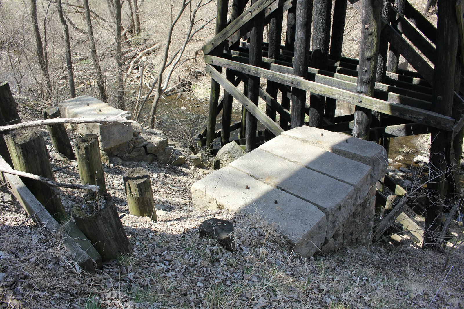Footings from previous bridge